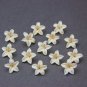 White/ Beige Small Flower Beads Polymer Clay Jewelry Making, Floral Beads 0,48"-0,56"(12-14mm)