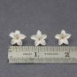White/ Beige Small Flower Beads Polymer Clay Jewelry Making, Floral Beads 0,48"-0,56"(12-14mm)