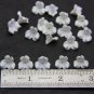 White flowers beads 0.4"(1 cm), Floral beads clay for making jewelry