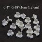 White flowers beads 0.4"(1 cm), Floral beads clay for making jewelry