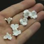 White flowers beads 0.4"(1 cm), Floral beads clay for making jewelry