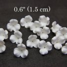 White flowers beads 0.6"( 1,5 cm), Floral beads clay for making jewelry White flowers beads 0.6"( 1,5 cm), Floral beads clay for making jewelry