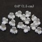 White flowers beads  0.6"( 1,5 cm), Floral beads clay for making jewelry