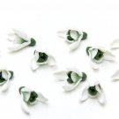Snowdrops Flowers Beads Polymer Clay Beads White Handmade Beads Jewelry supplies Snowdrops Flowers Beads Polymer Clay Beads White Handmade Beads Jewelry supplies