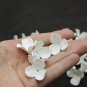 White flowers with three petals making jewelry 1"( 2.5 cm), Polymer clay flower beads