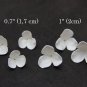 White flowers with three petals making jewelry 1"( 2.5 cm), Polymer clay flower beads