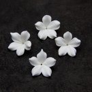 White Flowers making jewelry 1"( 2.5 cm), Polymer clay flower beads