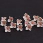 Pink Beige Flowers Beads 0.36-0,4" (9-10mm),Flower Beads Polymer Clay making jewelry