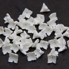 White flowers Beads polymer clay 0.4"-0.48" (10-12mm), Floral beads making jewelry
