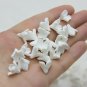 White flowers Beads polymer clay 0.4"-0.48" (10-12mm), Floral beads making jewelry