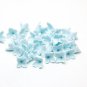Aqua color Flowers Beads Polymer Clay 9-10mm, Blue Floral Beads for Making Jewelry