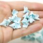 Aqua color Flowers Beads Polymer Clay 9-10mm, Blue Floral Beads for Making Jewelry