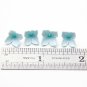 Aqua color Flowers Beads Polymer Clay 9-10mm, Blue Floral Beads for Making Jewelry