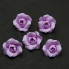 Purple Roses Beads (5pcs) 0,6"-0,8" (1,5-2cm), Floral rose beads polymer clay