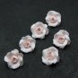 Pink Roses Beads (5pcs) 0,6"-0,8" (1,5-2cm), Floral rose beads polymer clay