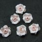 Pink Roses Beads (5pcs) 0,6"-0,8" (1,5-2cm), Floral rose beads polymer clay