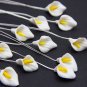 Calla flower Beads polymer clay 0.68" ( 1.7 cm) SET 10 pcs White  floral beads
