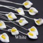Calla flower Beads polymer clay 0.68" ( 1.7 cm) SET 10 pcs White  floral beads