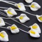 Calla flower Beads polymer clay 0.68" ( 1.7 cm) SET 10 pcs White  floral beads