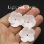 Light Pink flower beads for jewelry making (Set 3 pcs), Big five petal floral beads