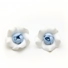 White Roses Beads (5pcs) 0,8"-1" (2-2.5cm), Blue Floral rose beads polymer clay White Roses Beads (5pcs) 0,8"-1" (2-2.5cm), Blue Floral rose beads polymer clay