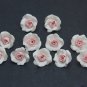 White/ Pink Roses Beads (5pcs) 0,8"-1" (2-2.5cm), Floral rose beads polymer clay
