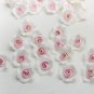White/ Pink Roses Beads (5pcs) 0,8"-1" (2-2.5cm), Floral rose beads polymer clay