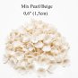 Mix Pearl/Beige flowers beads polymer clay 0,6"( 1,5 cm) Floral beads for jewelry (Set 5 pcs)