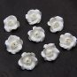 White Roses Flowers Beads Polymer clay (Set 5 pcs)  Roses Beads Jewelry Making 0.8"-1" (2- 2.5 cm)