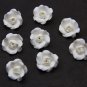 White Roses Flowers Beads Polymer clay (Set 5 pcs)  Roses Beads Jewelry Making 0.8"-1" (2- 2.5 cm)