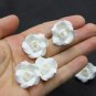 White Roses Flowers Beads Polymer clay (Set 5 pcs)  Roses Beads Jewelry Making 0.8"-1" (2- 2.5 cm)