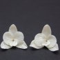 Pearl orchids flowers polymer clay for  jewelry making 1,4" ( 3.5 cm) Big flowers