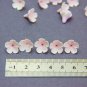 White / Pink Flowers beads polymer clay 0.4"-0.48"( 10-12mm) Floral Beads Making jewelry