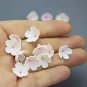 White / Pink Flowers beads polymer clay 0.4"-0.48"( 10-12mm) Floral Beads Making jewelry