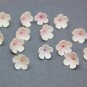 White / Pink Flowers beads polymer clay 0.4"-0.48"( 10-12mm) Floral Beads Making jewelry