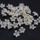 Pearl/ Beige Small Flower Beads Polymer Clay Jewelry Making, Floral Beads 0,48"-0,56"(12-14mm)