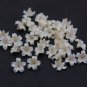 Pearl/ Beige Small Flower Beads Polymer Clay Jewelry Making, Floral Beads 0,48"-0,56"(12-14mm)