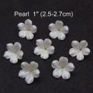 Pearl Flowers Beads Making jewelry 1"( 2.5 cm), Polymer clay flower beads