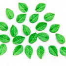 Small Green Leaves Polymer Clay (20 pcs) Tropical green leaves beads 0.4" (1cm) Craft Leaves