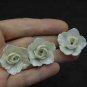 Pearl Roses Flower Beads Polymer clay 1"( 2.5cm), Floral beads making jewelry,