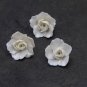 Pearl Roses Flower Beads Polymer clay 1"( 2.5cm), Floral beads making jewelry,