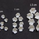 White Small flowers beads 0.8cm, 1 cm. 1.5 cm. Floral beads with three petals, Supplies beads
