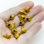 Gold Floral Buds Beads Making jewelry,  Flower Beads Polymer Clay , Craft  Gold