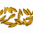Gold Small Eucalyptus Leaves Polymer Clay Beads 1" (2,5cm) Сraft Leafs For Jewelry