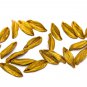 10 pcs Gold Eucalyptus Leaves Beads Polymer Clay, Small  Gold Leaves 1" (2,5cm)