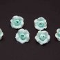 Light Mint Roses Beads (5pcs) Handmade Flower Beads Polymer clay beads 0.8 "-1" (2-2.5 cm)