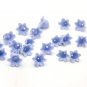 Small Blue Lucite Flower Beads Polymer Clay (10 pcs), Blue Lilies Beads, Floral Beads Jewelry Making