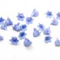 Small Blue Lucite Flower Beads Polymer Clay (10 pcs), Blue Lilies Beads, Floral Beads Jewelry Making