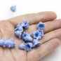 Small Blue Lucite Flower Beads Polymer Clay (10 pcs), Blue Lilies Beads, Floral Beads Jewelry Making