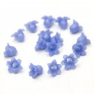 Lucite flower is made of polymer clay, Blue Lucite flower beads (10 pcs), Blue lilies flower beads